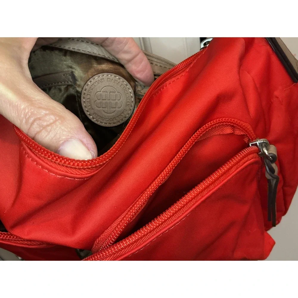Dana Buchman Red Messenger Crossbody Bag Travel Satchel Everyday Purse‎
